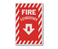 Brooks RP114 Rigid Plastic ”FIRE EXTINGUISHER” Arrow Sign - 8" x 12"