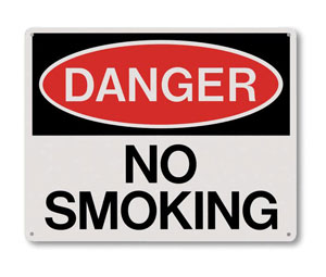 Brooks RP140 Rigid Plastic ”DANGER NO SMOKING” Sign - 10" x 8"