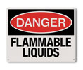 Brooks RP146 Rigid Plastic ”DANGER FLAMMABLE LIQUIDS” Sign - 10" x 8"