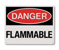 Brooks RP150 Rigid Plastic ”DANGER FLAMMABLE” Sign - 10" x 8"