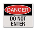 Brooks RP153 Rigid Plastic ”DANGER DO NOT ENTER” Sign - 10" x 8"