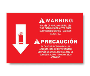 Brooks RP189 K-Class ”WARNING” w/Arrow Sign - 12" x 8"