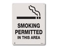 Brooks RP194 Rigid Plastic ”SMOKING PERMITTED...” Sign - 8" x 10"