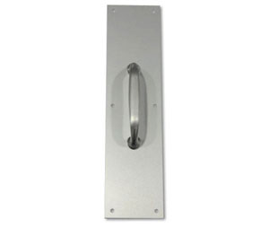 Burns 5310-628 Clear Anodized Aluminum No.53 Plate with No.10 Pull -  3-1/2" x 15" x 0.05" Plate with 5-1/2" CTC Cast Pull