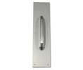 Burns 5011-605 Polished Clear Coated Brass No.50 Plate with No.11 Pull - 3" x 12" x 0.05" Plate with 7-1/2" CTC Cast Pull