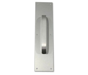 Burns 5120B-625 Polished Chrome Plated Brass No.51 Plate with No.20B Pull -  3-1/2" x 14" x 0.05" Plate with 3/8" x 1-1/4" x 8"CTC Flat Pull