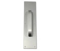 Burns 5020B-605 Polished Clear Coated Brass No.50 Plate with No.20B Pull - 3" x 12" x 0.05" Plate with 3/8" x 1-1/4" x 8"CTC Flat Pull