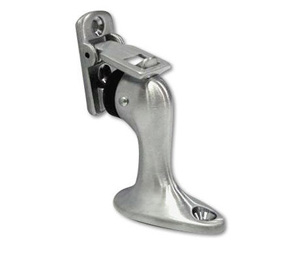 Burns 529-605 Polished Clear Coated Brass Heavy Duty Floor Stop w/Hook - 3-1/8" Projection