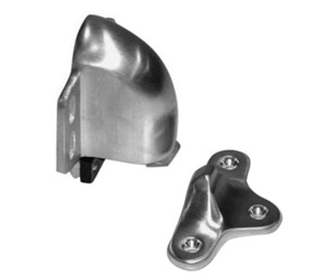 Burns 534-626 Satin Chrome Plated Brass Automatic Floor Type Holder and Stop