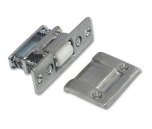 Burns 550-625 Polished Chrome Plated Brass Roller Latch - Cast Strike