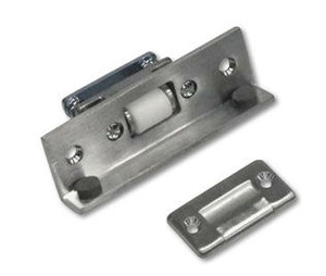 Burns 555-605 Polished Clear Coated Brass Roller Latch with Stop