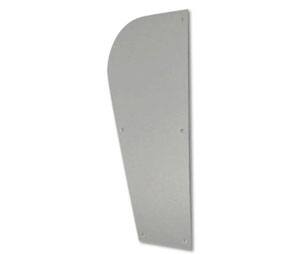 Burns 62-628 7.5" x 15" x 0.05" Clear Anodized Aluminum Shaped Push Plate - Screw Mount