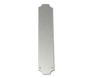 Burns 64-626 3" x 15" x 0.05" Satin Chrome Plated Brass Decorative Push Plate - Screw Mount