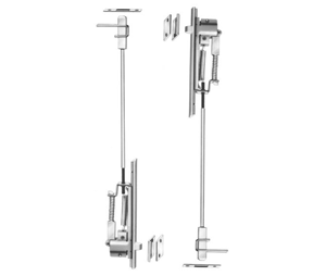 Burns 7842-612 Satin Clear Coated Bronze Non-Handed Automatic Flush Bolt Set - Metal Door