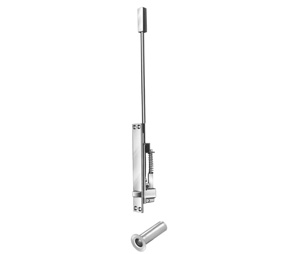 Burns 7848-630 Satin Stainless Steel Automatic Flush Bolt with Bottom Fire Bolt - Metal Door