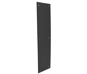 Burns 94-NEUTRAL GRAY 4" x 16" x 0.125" Neutral Gray Plastic Laminate Push Plate - Screw Mount