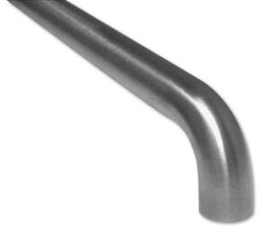 Burns VP4220-96-630 Satin Stainless Steel 96" x 1" Round Profile Bent Ends Straight Vertical Door Pull