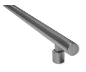 Burns VP4260-52-628 Clear Anodized Aluminum 52" x 1" Post Mount Square Ends Straight Vertical Door Pull with Step-Down Posts