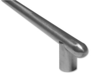 Burns VP4370-10-606 Satin Clear Coated Brass 10" x 3/4" Post Mount Round Ends Straight Vertical Door Pull with Oversize Posts