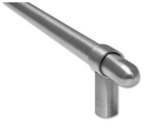 Burns VP5340-98-605 Polished Clear Coated Brass 98" x 1" Post Mount Round Ends Straight Vertical Door Pull with Collar