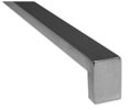 Burns VP8400-42-629 Polished Stainless Steel 42" x 1/2" x 1-1/2" Straight Rectangular Vertical Door Pull with Square Ends