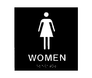 Burns ADA-A Gray Women Restroom Sign - Screw Mount
