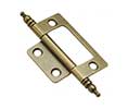 Belwith BWP8294-AB Antique Brass Non-Mortise Finial Tip Cabinet Specialty Hinge 2"L x 1-7/16"W - 1 Pr.