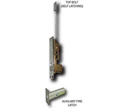 Cal-Royal AUXSLAFLM3US26D Auto & Self Latching Flushbolts - Metal Door - Satin Chrome