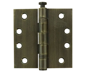 Cal-Royal BBSC-56 - US5 Antique Brass 4x4in Hinge-Full Mortise-Standard Weight-Ball Bearing-Steel Base Standard Removable Pin 