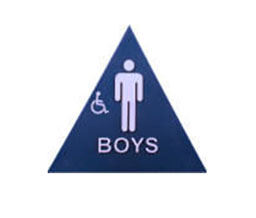 Cal-Royal BHS1-BLU Boys Restroom Sign With Handicap Logo - Blue