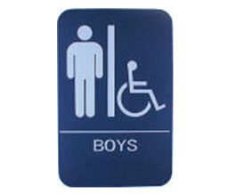 Cal-Royal BOYH68-BLU Boys Handicap Restroom Sign - Blue