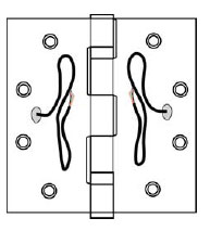 Cal-Royal ELE4BB-31-32D 4.5x4.5in 4 Wire Electric Hinge-Full Mortise-Standard Weight-Ball Bearing-Stainless Steel Base-Satin Finish
