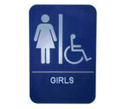 Cal-Royal GIRH68-BLK  Girls Handicap Restroom Sign - Black