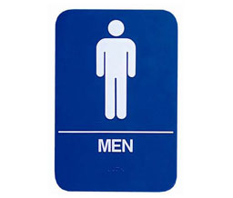 Cal-Royal CAM68-BLU Men Restroom Sign - Blue