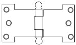 Cal-Royal PARH-4B US15 - Satin Nickel 4x2.5in Parliament Hinge-Residential Weight-Plain Bearing-Brass Base