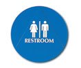 Cal-Royal UHS7-BLU Unisex Restroom Sign - Blue