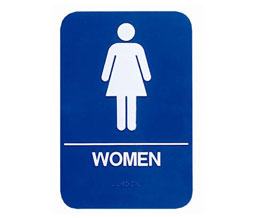 Cal-Royal CAW68-BLU  Women Restroom Sign - Blue