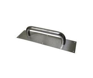 Cal-Royal 1002 US32D Solid 8" CTC Pull with 3.5" x 15" Plate - Satin Stainless Steel