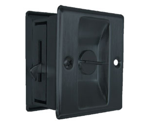 Cal-Royal SDL16 US19 Solid Brass Privacy Sliding Door Lock - Black Finish
