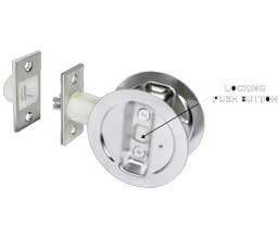 Cal-Royal 134RSDL20 US19 Round Sliding Door Privacy Lock for 1-3/4" Thick Doors - Satin Black