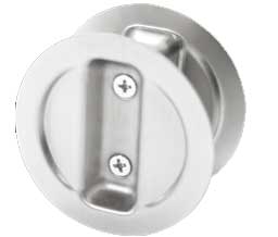Cal-Royal RSDL40 US26 Round Sliding Door Passage Lock for 1-3/8" Thick Doors - Polished Chrome