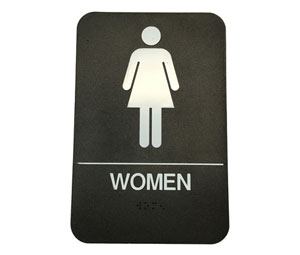Cal-Royal CAW68-BLK  Women Restroom Sign - Black