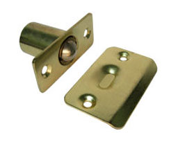 Cal-Royal BC97 US15A Adjustable Ball Catch (2 ¼” x 1”) with Full Lip Strike Plate RC - Oxidized and Highlighted Satin Nickel