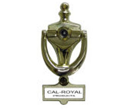 Cal-Royal DK95 US3 Door Knocker With 160° Viewer and Name Card - Bright Brass