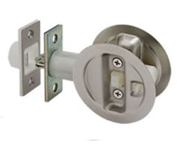 Cal-Royal 134RSDL20 US15A Privacy Sliding Door Lock for 1-3/4" Thick Doors Only - Oxidized and Highlighted Satin Nickel
