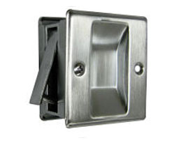 Cal-Royal SDL17 US15 Passage Solid Brass Sliding Door Lock - Satin Nickel