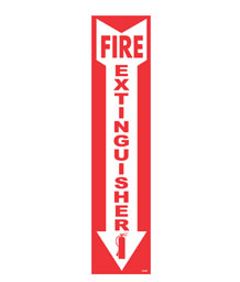 Cato CL-403 Fire Safety Product - 4” x 18” “Fire Extinguisher” Arrow Sign