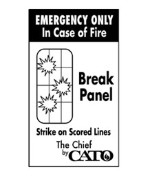 Cato CL-415 Fire Safety Product - 5.5"x 4.25"- "Break Panel" Label