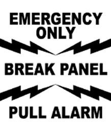 Cato CL-419 Fire Safety Product - “Break Panel" Label