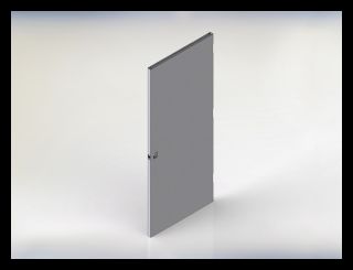 Ceco DBP070407 Commodity Polystyrene, 18 Ga. A60 Galvanneal Steel, 3'0" x 6'8", Flush Door, Closer Blocking, Govt. Cyl Knob Lock Prep x 2-3/4" (69.850) b.s. (Corbin Russwin), B Series, Amweld Locations,